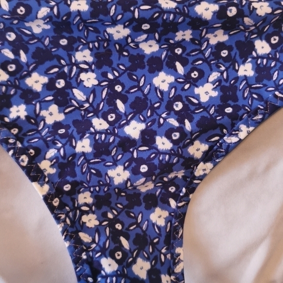 Aerie Bikini Bottom Blue White Floral New Large - Picture 3 of 6